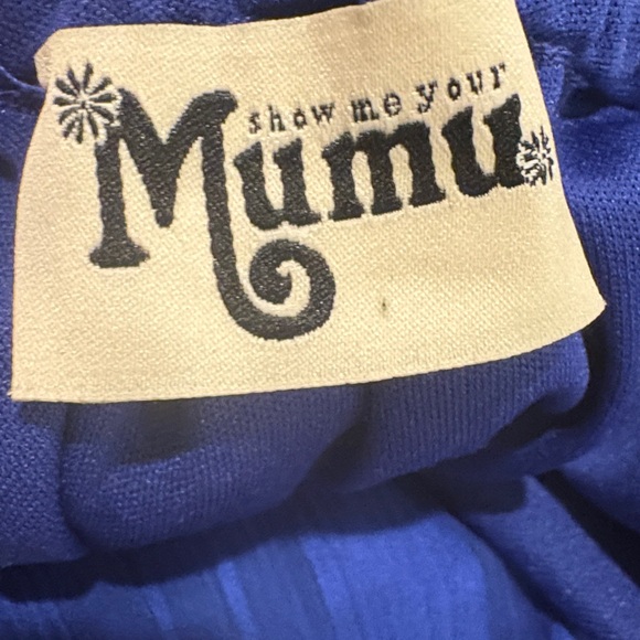 Show Me Your Mumu Romance Ruffle Dress Royal Blue Large - Picture 2 of 6